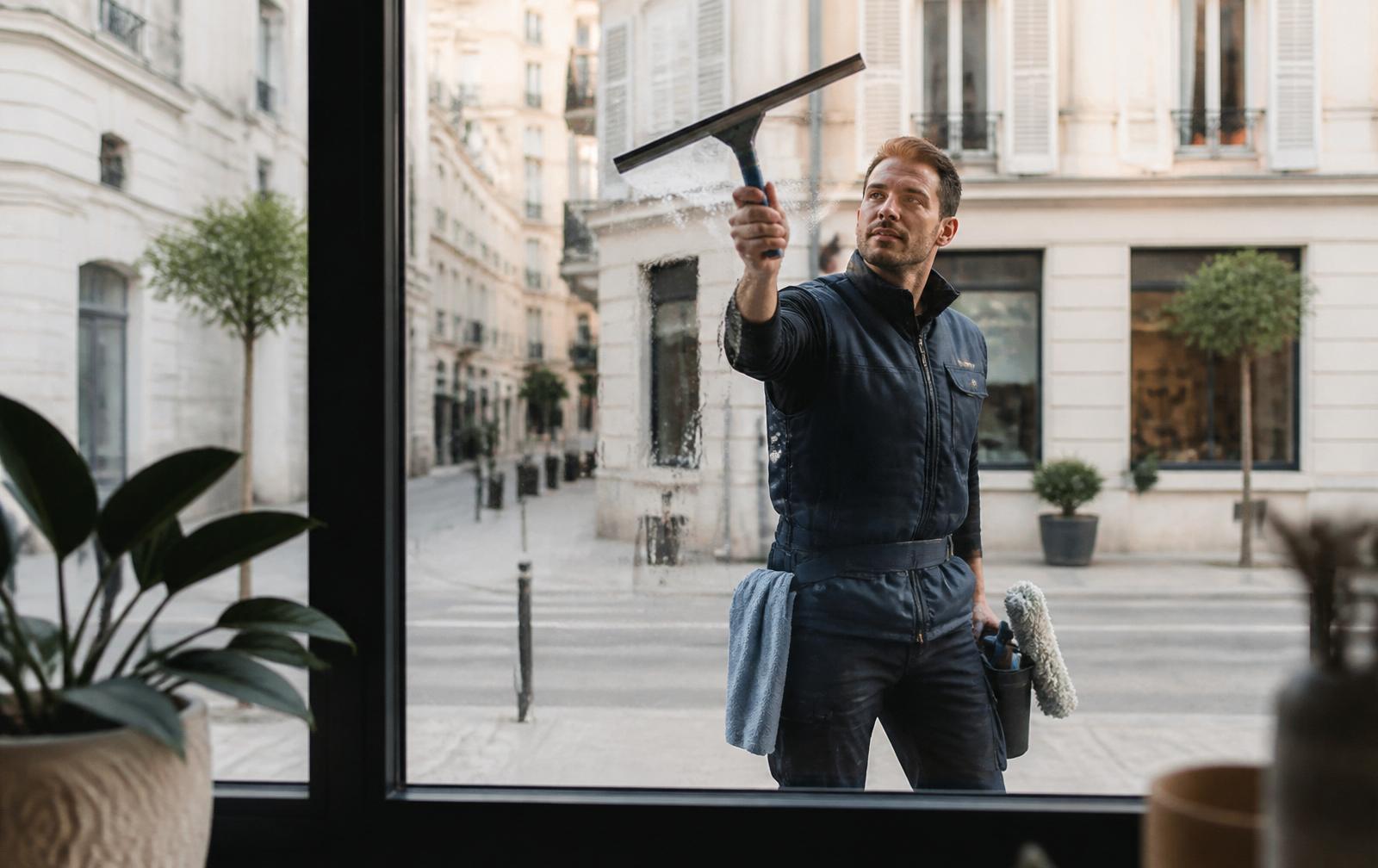 Nettoyage de vitrine professionnelle par MGI Nettoyage
